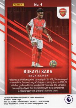 2021-22 Donruss Elite Premier League - Spellbound #4 Bukayo Saka Back