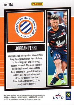 2022-23 Score Ligue 1 Uber Eats #114 Jordan Ferri Back