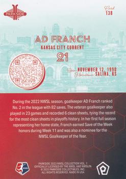 2023 Parkside NWSL Collection #138 AD Franch Back