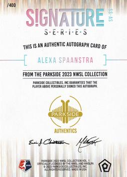 2023 Parkside NWSL Collection - Signature Series #SS-AS Alexa Spaanstra Back