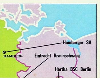 1978-79 Panini Fussball Bundesliga '79 Stickers #2 Map of Bundesliga Clubs Front