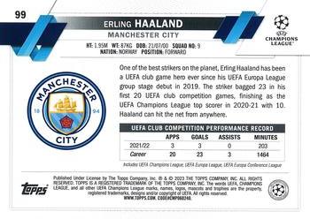 2022-23 Topps Chrome UEFA Club Competitions #99 Erling Haaland Back