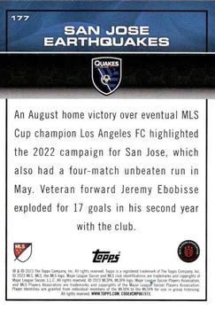 2023 Topps MLS - Blue Foil #177 San Jose Earthquakes Back