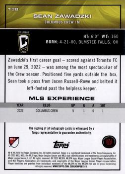 2023 Topps MLS - Base Autographs Orange Foil #138 Sean Zawadzki Back