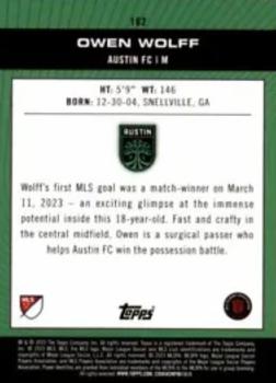 2023 Topps MLS - Icy White Foil #162 Owen Wolff Back
