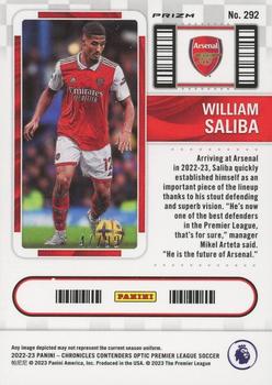 2022-23 Panini Chronicles - Contenders Optic Rookie Ticket Premier League Red #292 William Saliba Back