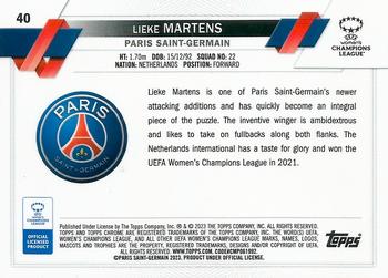 2022-23 Topps Chrome UEFA Women's Champions League #40 Lieke Martens Back