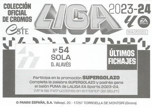 2023-24 Panini Liga Este - Últimos Fichajes & Top Fichaje #54 Alex Sola Back