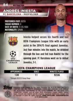 2022-23 Stadium Club Chrome UEFA Club Competitions - Refractor #84 Andrés Iniesta Back