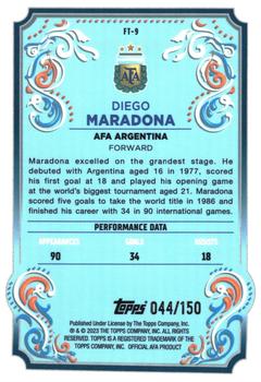 2023 Topps Argentina Fileteado - Fileteado Yellow Tango #FT-9 Diego Maradona Back