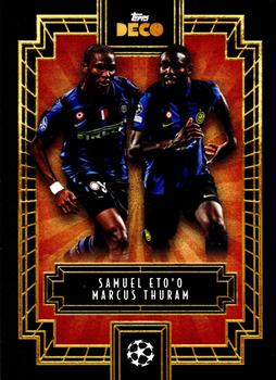 2023-24 Topps Deco UEFA Club Competitions - Then & Now #NNO Samuel Eto'o / Marcus Thuram Front