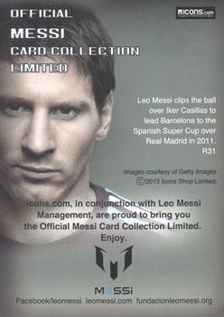 2013 Icons Official Messi Card Collection (Japan) #R31 Lionel Messi / Iker Casillas Back