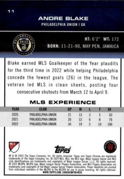 2023 Topps Chrome MLS #11 Andre Blake Back