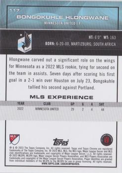 2023 Topps Chrome MLS #117 Bongokuhle Hlongwane Back