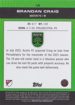 2023 Topps Chrome MLS #140 Brandan Craig Back