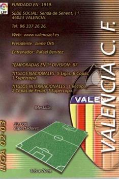 2002-03 Panini Liga Megafichas #307 Valencia C.F. Front
