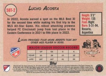 2023 Topps Chrome MLS - 1958 Topps Aqua Refractor #58T-2 Lucho Acosta Back