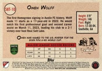 2023 Topps Chrome MLS - 1958 Topps Aqua Refractor #58T-10 Owen Wolff Back