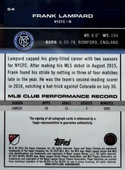 2023 Topps Chrome MLS - Autographs Black Refractor #64 Frank Lampard Back