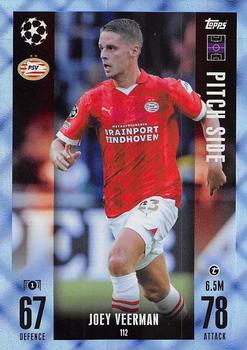 2023-24 Topps Match Attax UEFA Club Competitions Extra - Blue Crystal #112 Joey Veerman Front