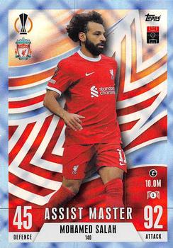 2023-24 Topps Match Attax UEFA Club Competitions Extra - Blue Crystal #140 Mohamed Salah Front
