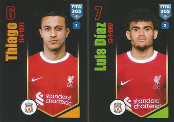 2024 Panini FIFA 365 Stickers #80a/80b Thiago Alcântara / Luis Díaz Front