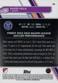 2023 Finest MLS - Gold Refractor #105 David Villa Back