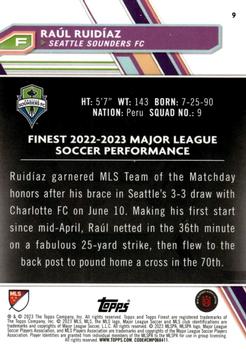 2023 Finest MLS - Orange Refractor #9 Raúl Ruidíaz Back