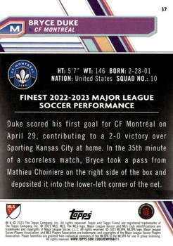 2023 Finest MLS - Orange Refractor #37 Bryce Duke Back