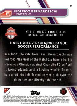 2023 Finest MLS - Orange Refractor #66 Federico Bernardeschi Back