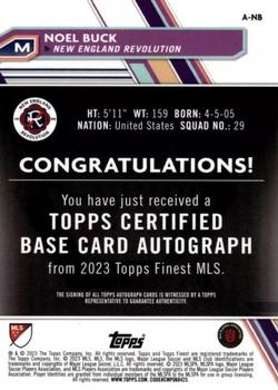 2023 Finest MLS - Base Autographs Neon Green Refractor #A-NB Noel Buck Back