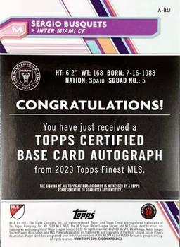 2023 Finest MLS - Base Autographs Aqua Refractor #A-BU Sergio Busquets Back
