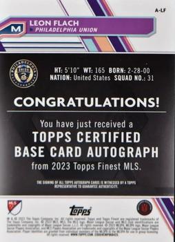 2023 Finest MLS - Base Autographs Aqua Refractor #A-LF Leon Flach Back