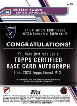 2023 Finest MLS - Base Autographs Aqua Refractor #A-OB Ousseni Bouda Back