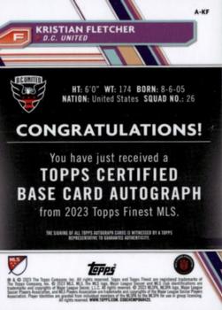 2023 Finest MLS - Base Autographs SuperFractor #A-KF Kristian Fletcher Back