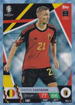 2024 Topps Match Attax Euro 2024 Germany - Blue Crystal Holograph #BEL2 Timothy Castagne Front