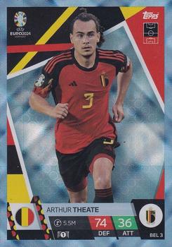 2024 Topps Match Attax Euro 2024 Germany - Blue Crystal Holograph #BEL3 Arthur Theate Front