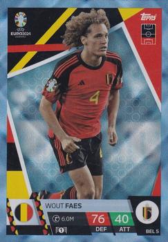 2024 Topps Match Attax Euro 2024 Germany - Blue Crystal Holograph #BEL5 Wout Faes Front