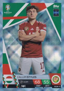 2024 Topps Match Attax Euro 2024 Germany - Blue Crystal Holograph #HUN11 Callum Styles Front