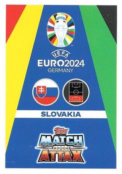 2024 Topps Match Attax Euro 2024 Germany - Blue Crystal Holograph #SVK2 Dávid Hancko Back