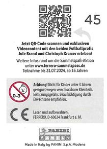 2024 Panini Ferrero DFB Team Sticker Collection #45 Niclas Füllkrug Back