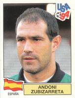 1994 Panini World Cup (UK and Eire Edition, Green Backs) #181 Andoni Zubizarreta Front