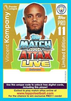 2017-18 Topps Match Attax Premier League Extra - Match Attax Live Pro 11 Limited Edition #PLX18-UKL04 Vincent Kompany Front