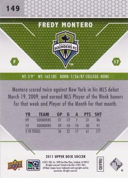 2011 Upper Deck MLS #149 Fredy Montero Back