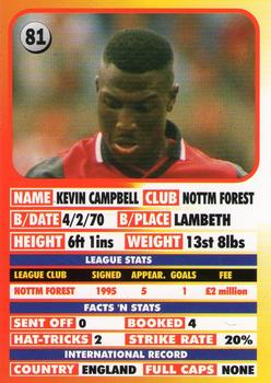 1995-96 LCD Publishing Premier Strikers #81 Kevin Campbell Back