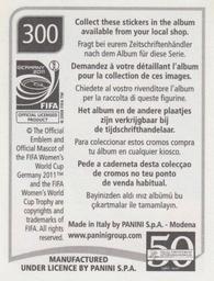 2011 Panini FIFA Women's World Cup Stickers #300 Lise Klaveness Back