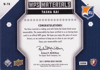 2011 Upper Deck MLS - WPS Materials #W-TK Tasha Kai Back