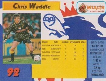 1993 Merlin's Premier League #92 Chris Waddle Back