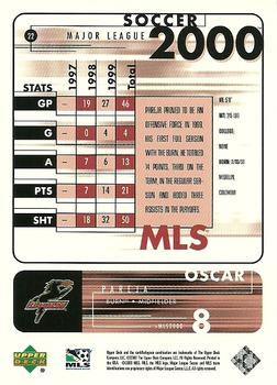 2000 Upper Deck MLS #22 Oscar Pareja Back