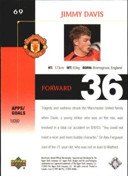 2003 Upper Deck Manchester United #69 Jimmy Davis Back